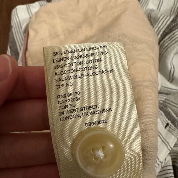 by ANTHROPOLOGIE Linen-Blend Exposed Button-Fly Shorts in Ivory Stripe - Picture 10 of 11